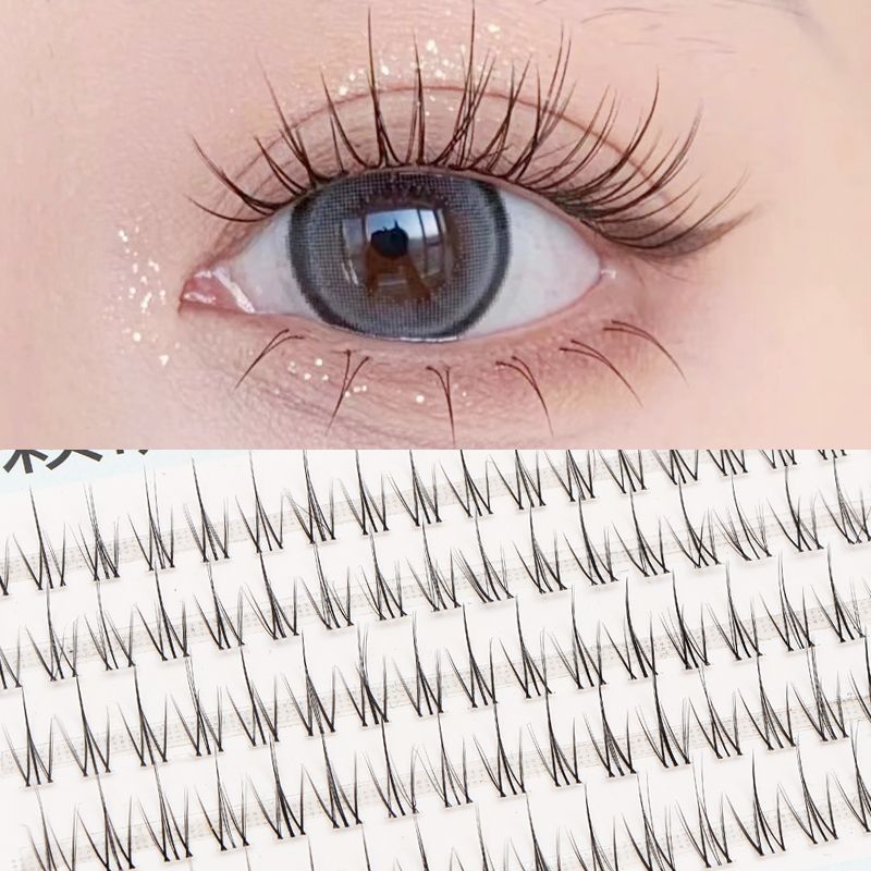 透明梗小火苗睫毛假眼睫毛自然逼真自己嫁接睫毛套装素颜学生