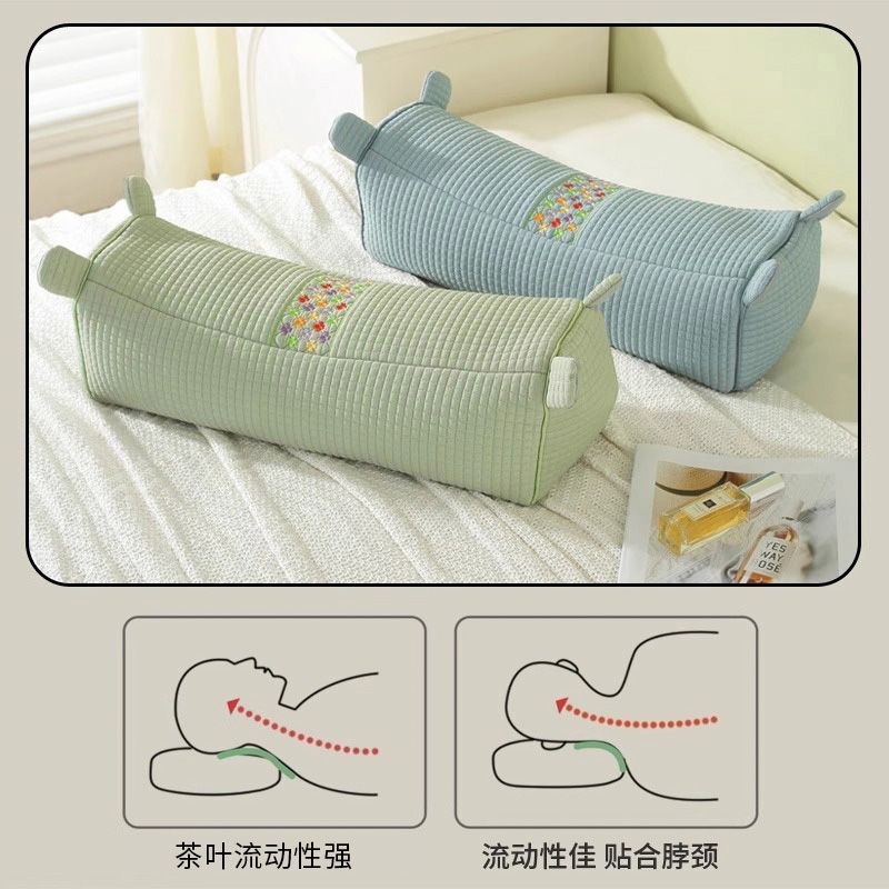 夏凉枕头护颈椎冰豆豆茶叶枕芯助睡眠虎头睡枕夏天家用学生可拆洗