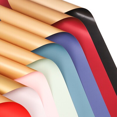 【10包】开业双面欧雅纸鎏金纸加厚防水花艺花束花篮透明花束包装