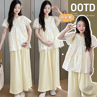 娃娃衫 短袖 女夏季 宽松显瘦小飞袖 A1133 上衣孕妇装 孕妇套装