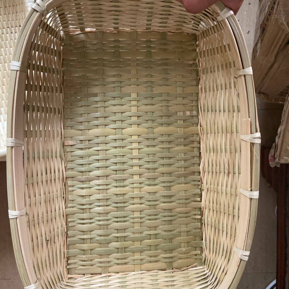 长方形竹编筐竹筐收纳手工编竹篮卤菜筐竹编制品摆摊展示筐竹簸箕