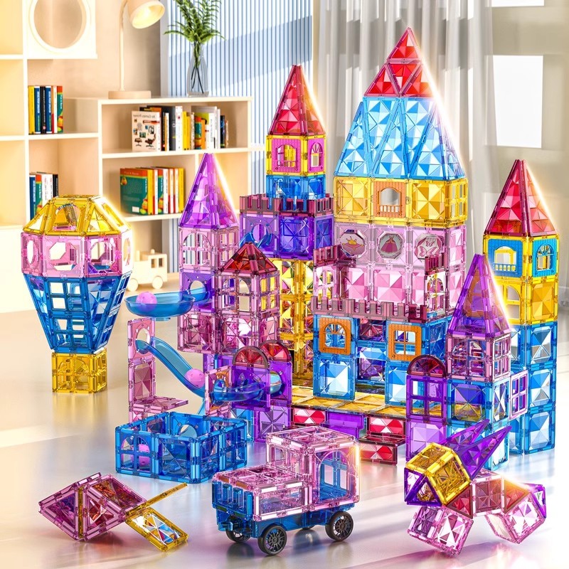 儿童磁力片积木拼装益智玩具彩窗磁铁拼图男孩女拼图宝宝生日礼物