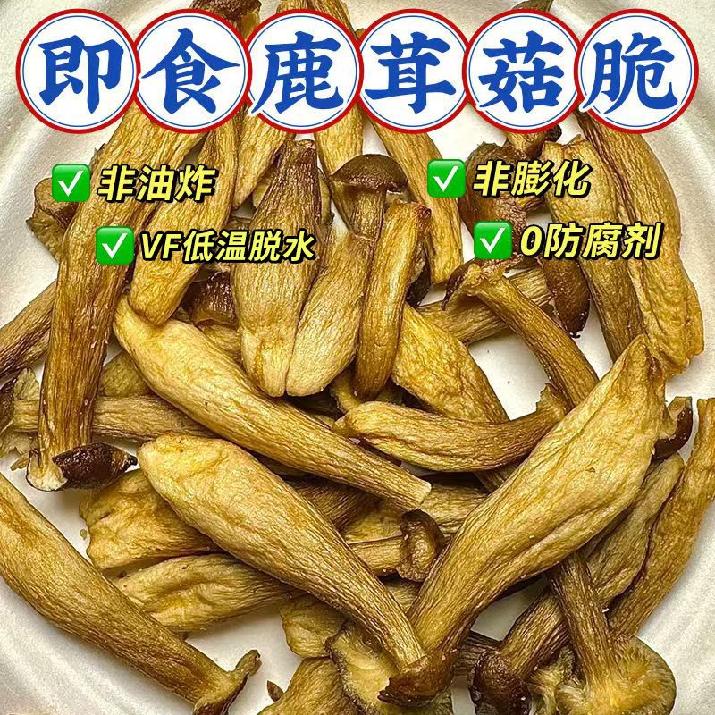 即食鹿茸菇脆原味椒盐味酥脆素食美味开袋即食解馋零食