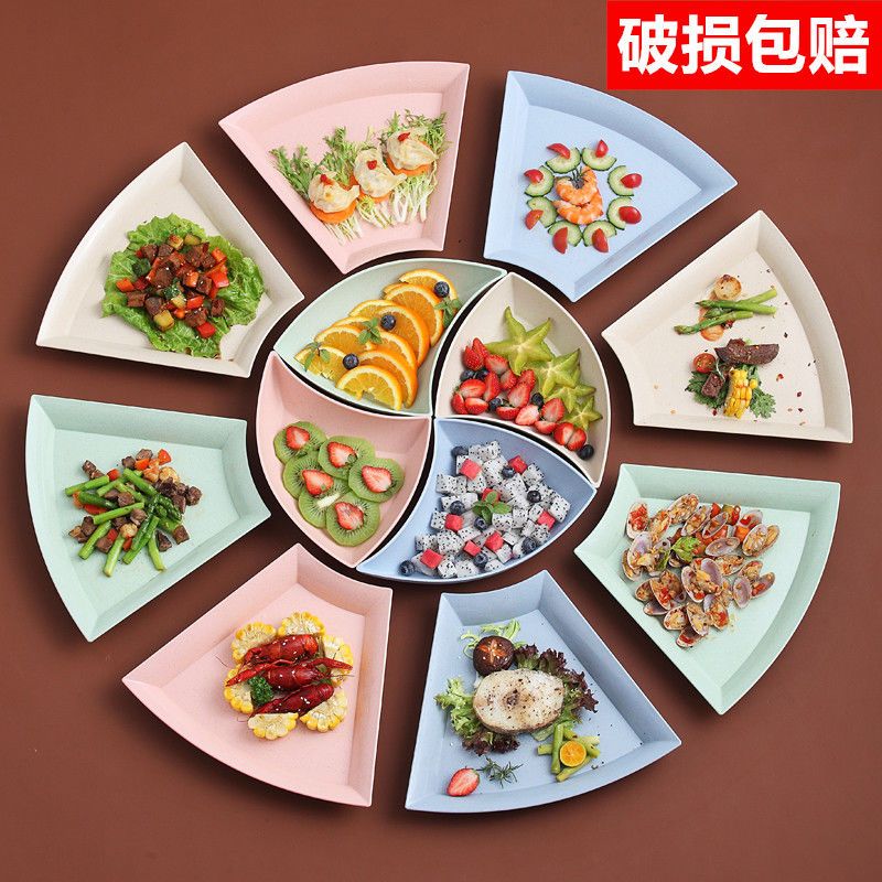 网红新年团圆火锅拼盘餐具组合过年水果盘子圆桌菜盘家用创意套装