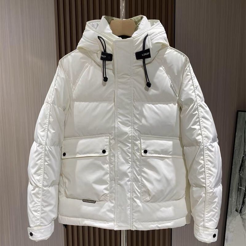 冬季免洗滑料羽绒服男潮流三防加厚保暖上衣时尚帅气短款休闲外套