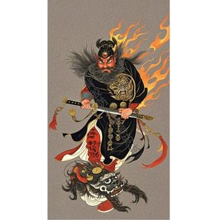 驱邪避凶门贴钟馗伏魔驱邪镇宅图带背胶自粘防水贴纸客厅中堂玄关