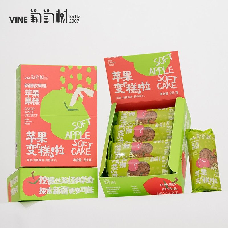 GRAPEVINE/葡萄树新疆苹果软果糕美味零食健康果糕240g/盒*1/2