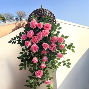【送飞盘】仿真花假花壁挂吊兰客厅墙面装饰高级感逼真绿植物