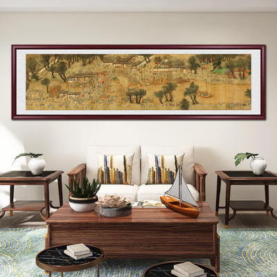 清明上河图全景图国画山水风景画客厅挂画新中式沙发背景墙装饰画