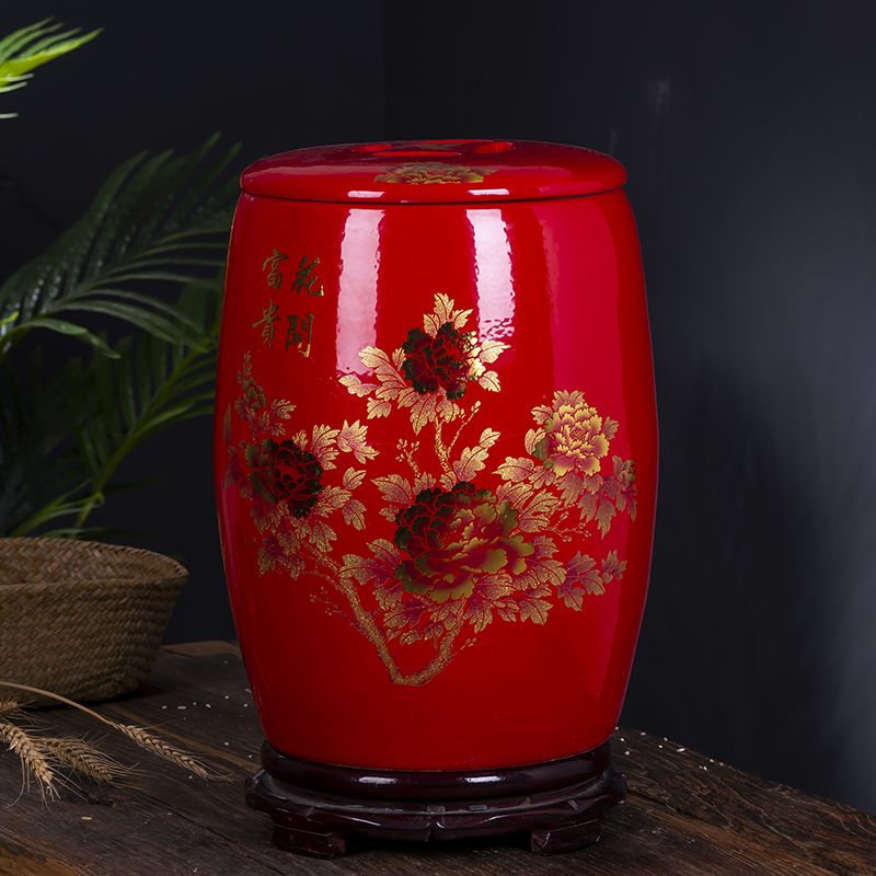 景德镇陶瓷米缸家用10斤30斤50斤米桶带盖子密封防虫防潮水缸面缸