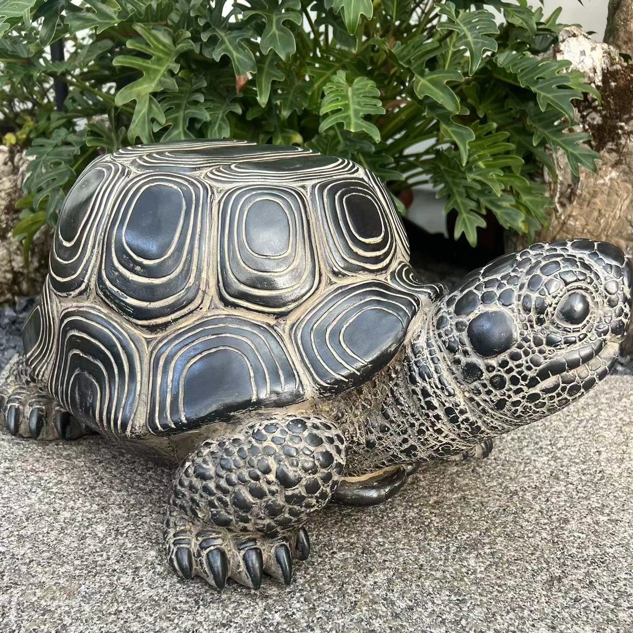 招财乌龟摆件家居庭院鱼池景观玄关坐凳装饰品合成石材制作