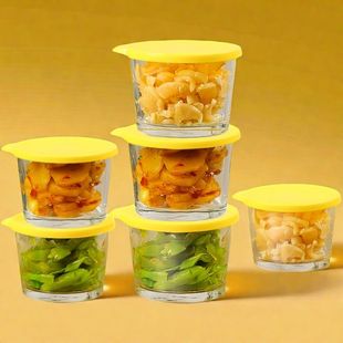 咸菜小盖碗玻璃带盖的碗咸菜密封家用食品级收纳盒保鲜罐玻璃碗透