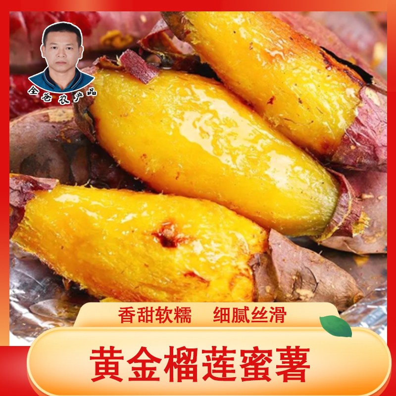 全爸农产品湛江榴莲蜜薯黄心番薯丝滑鸣门金时红瑶蜜薯3-4.5斤