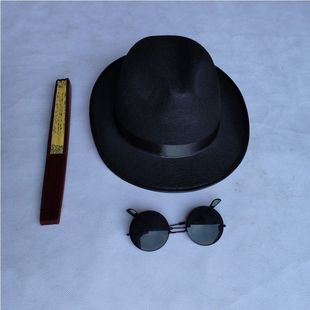 斧头帮道具斧头黑色礼帽子汉奸黑社会上海滩许文强成人闹婚礼伴郎