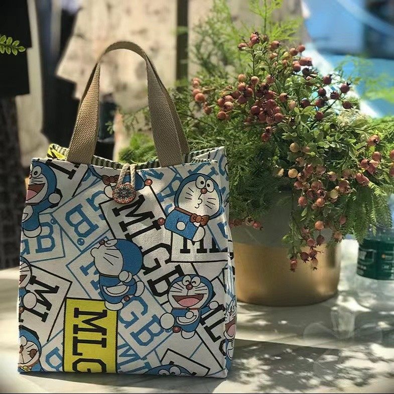 2025新款卡通可爱帆布包便当包女手提袋ins日系上班族加厚饭盒包,收纳整理,饭盒袋,淘宝优惠券,粉丝福利购,淘宝优惠卷