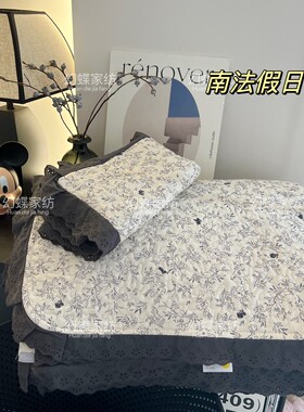 幻蝶家纺 2025 热卖款 法式花边全棉绗缝床盖三件套