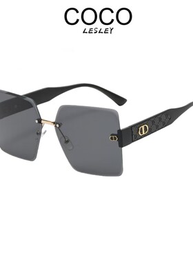 【COCO LESLEY】大牌女款无框太阳镜轻奢风时尚复古潮流防晒墨镜J