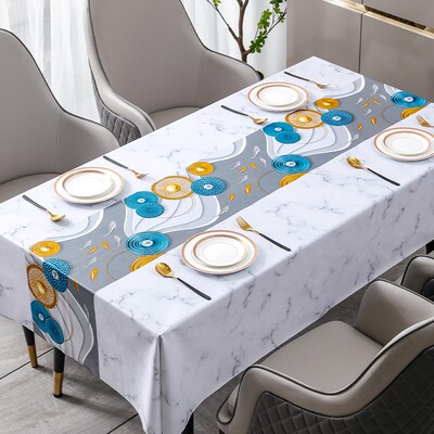 本知流光年华长方形桌布防油防水防烫免洗高级感餐桌茶几垫桌桌垫