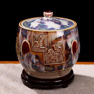 景德镇陶瓷米缸存米桶面粉缸油缸家用带盖密封防潮防虫10斤50斤装