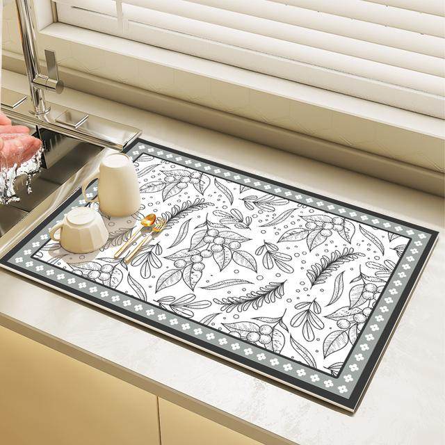 清池系列厨房沥水垫洗手台面垫子防油防滑硅藻泥专用吸水地垫脚垫,居家布艺,餐垫,淘宝优惠券,粉丝福利购,淘宝优惠卷