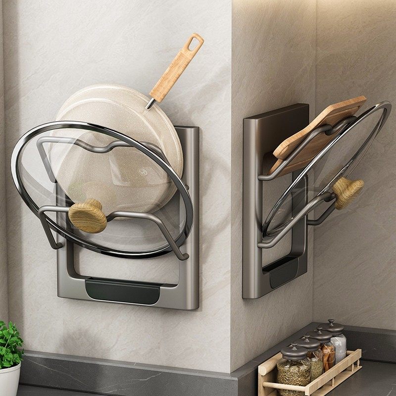 锅盖架子壁挂免打孔厨房置物架多功能放置器放砧板菜板收纳锅铲架,厨房/烹饪用具,锅盖架/锅盖收纳垫,淘宝优惠券,粉丝福利购,淘宝优惠卷