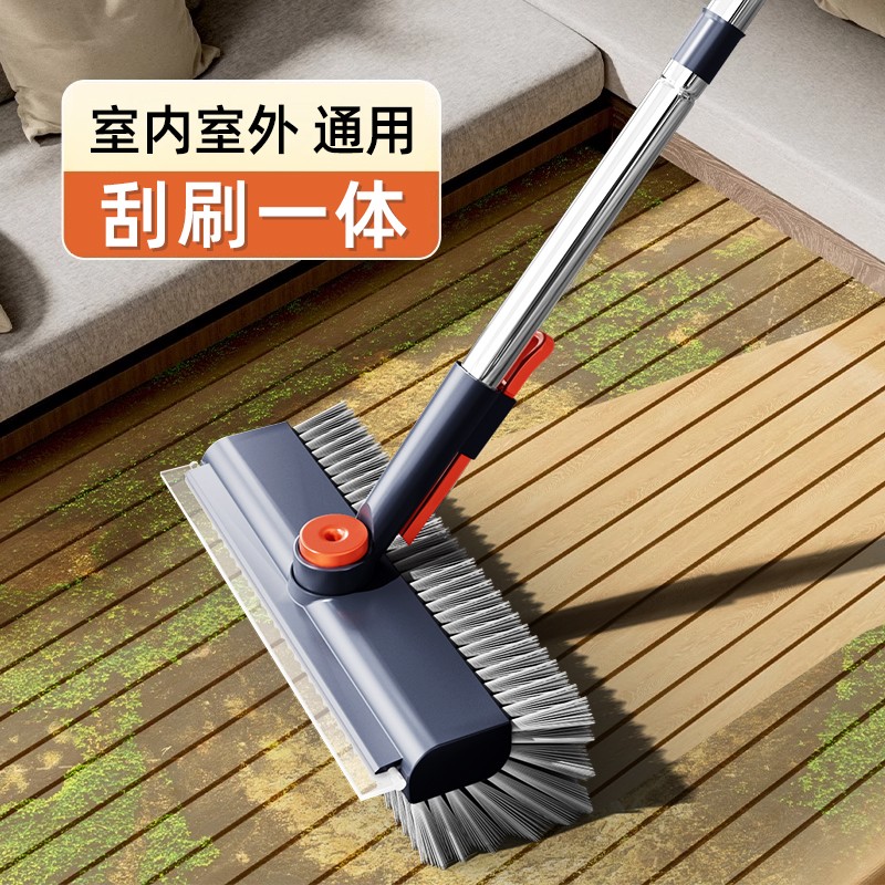 卫生间地刷家用刷子长柄地缝刷两用大号免手洗刷地刷子硬毛缝隙刷