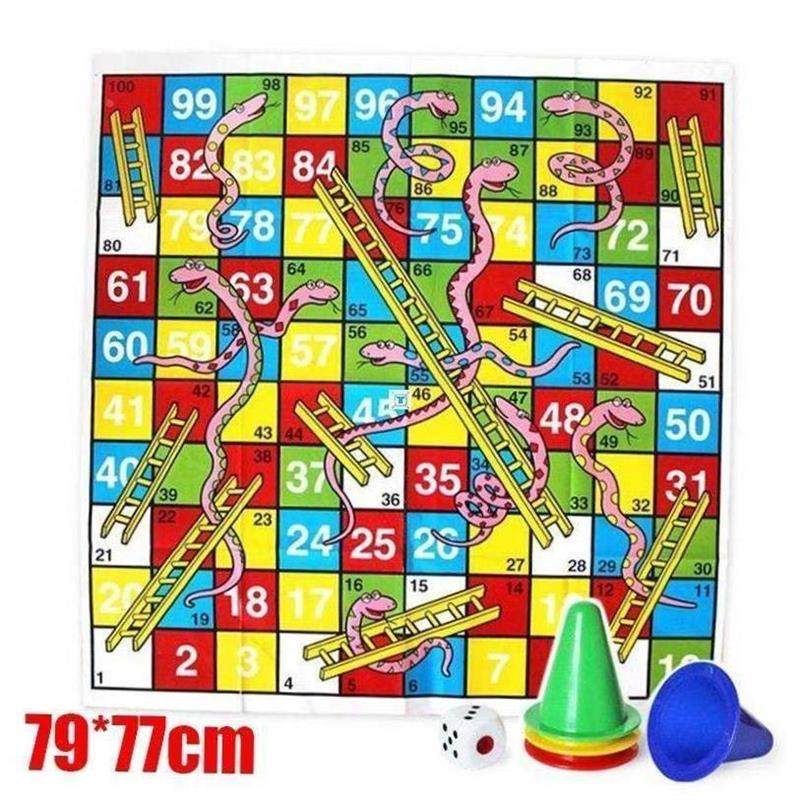 Kids Ludo Snakes and Ladders Board Games for Children Large - 实物图