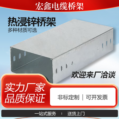 热浸锌防火梯式电缆桥架304不锈钢金属镀锌喷塑大跨距线槽200 100