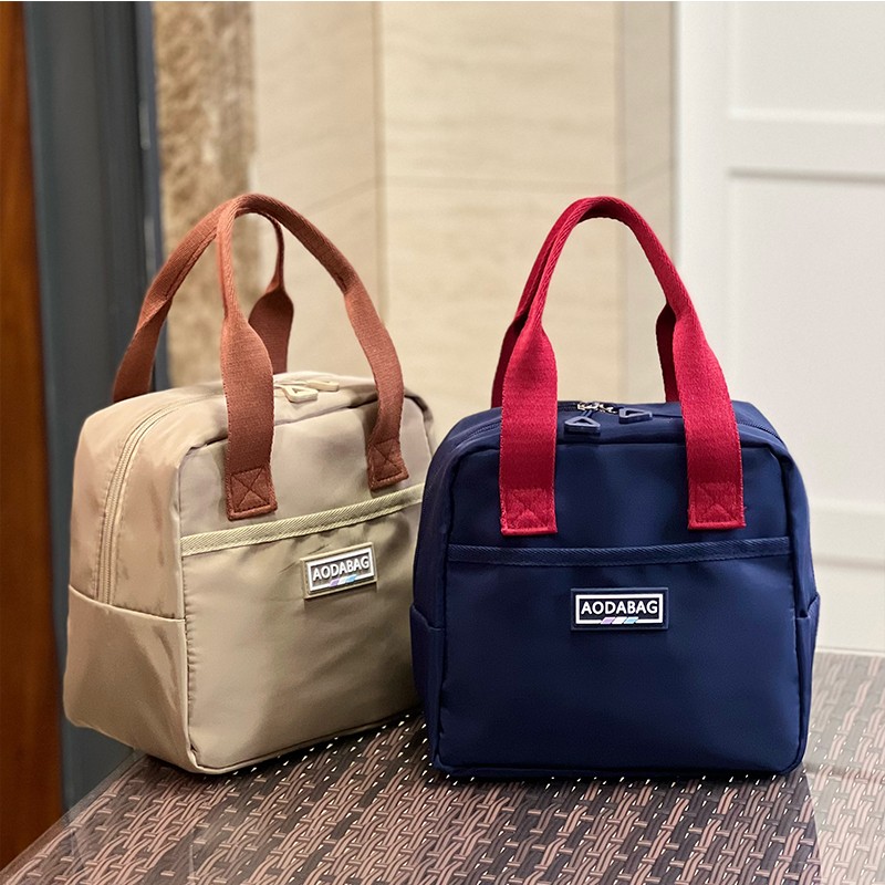 新款防水牛津布上班族手提包饭盒袋带饭手提袋便携保温铝箔便当包