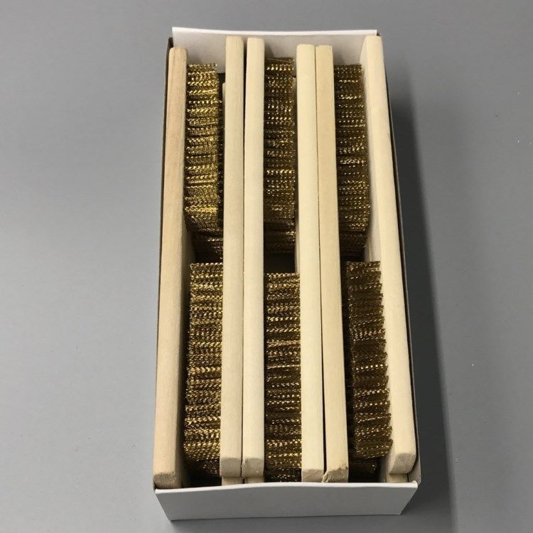 整箱价 文玩小号铜丝刷木柄刷子除锈抛光金刚菩提核桃清洁刷