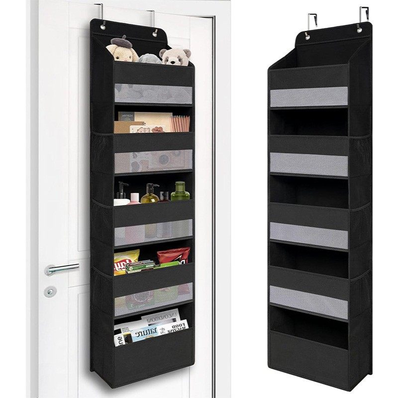 门后衣服防尘收纳挂袋墙壁悬挂式公仔展示架卫生间门上置物架兜子