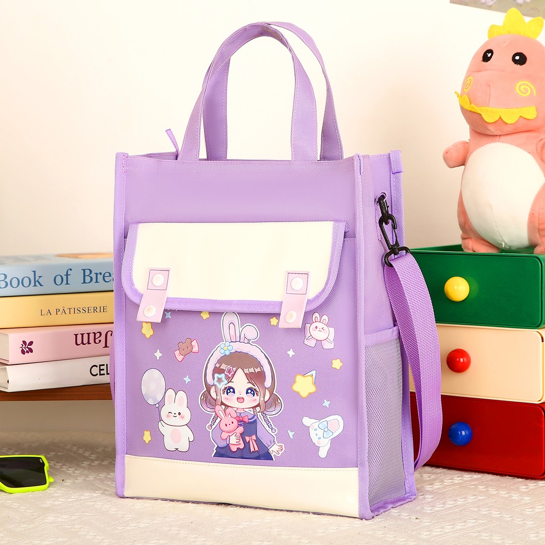 梓文补课包补习班小学生手拎包初中生可爱卡通美术包兴趣班手提袋