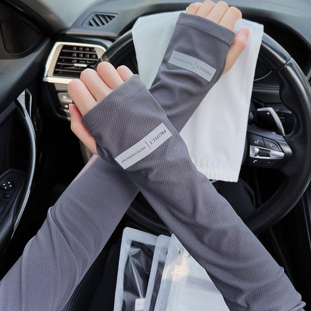 夏季冰袖透气宽松大码防紫外线护手臂袖套户外骑行遮阳冰袖男女