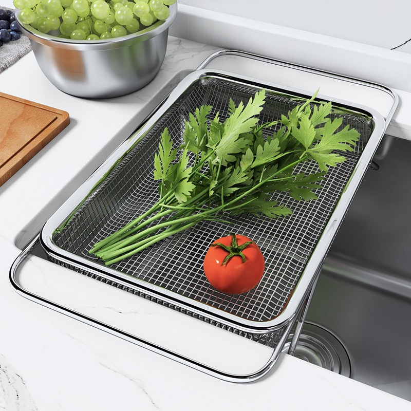 优勤304不锈钢沥水篮单水池可伸缩洗菜盆大号家用厨房水槽滤水架