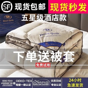 五星酒店羽绒被白鹅绒春秋被全棉被芯冬被子学生宿舍单人加厚保暖
