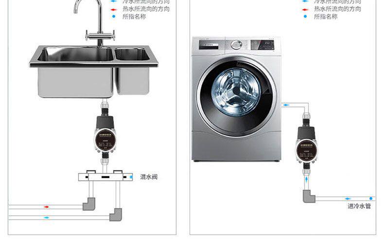 Бустерный насос 家用增压泵热水器全自动型增压水泵24v洗澡花洒自来水管道加压器