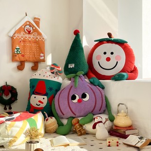 羽介原创圣诞系列抱枕！床头大靠枕可拆洗沙发垫腰可爱软包靠垫