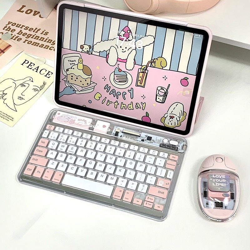 科技鱼透明键盘套装适用苹果iPad华为小米安卓平板可充电便携,3C数码配件,平板电脑外接键盘,淘宝优惠券,粉丝福利购,淘宝优惠卷