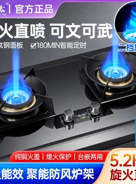 正品巧太太新款增压直喷猛火燃气灶双灶家用天然气液化气煤气炉具
