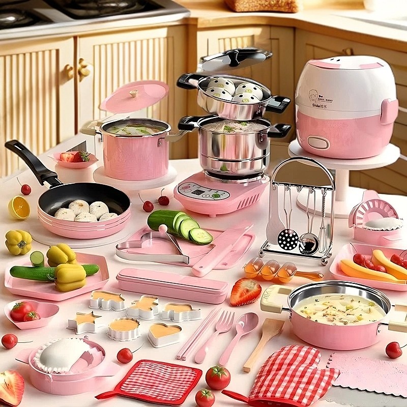 儿童生日礼物真实版迷你小厨房煮饭玩具做饭套装网红8-12岁女孩男