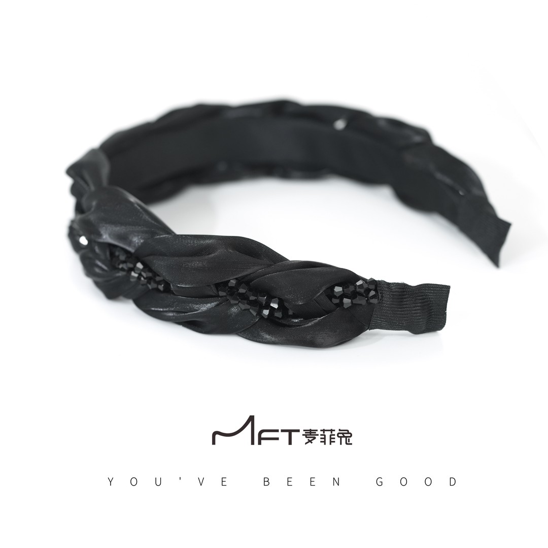 【栀心发箍】黑色轻奢高级感编织头箍经典时尚气质发饰23122327A