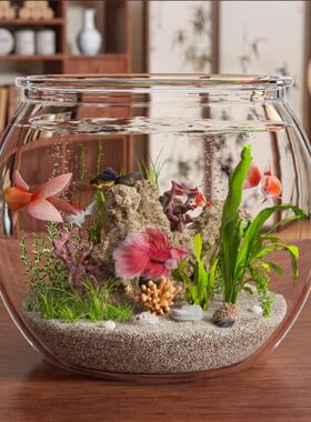 俏洁一体式透明鱼缸家用创意球形鱼缸加厚防摔耐摔软装家居好物