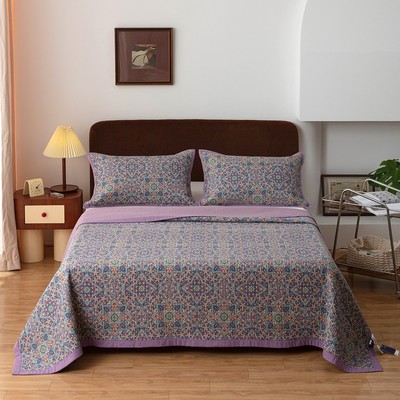 【雅趣】全棉韩版床盖+枕套/豆豆被/单被套 亲肤柔软~可机洗