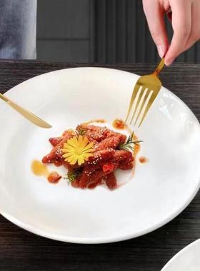 瓷县令【4只装】10.05英寸纯白大盘酒店家用创意简约大号圆形炒鸡