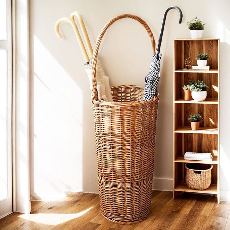 日式柳编雨伞收纳桶家用门口放伞置物架藤编编织脏衣篓手提收纳篮,收纳整理,其他收纳篮,淘宝优惠券,粉丝福利购,淘宝优惠卷