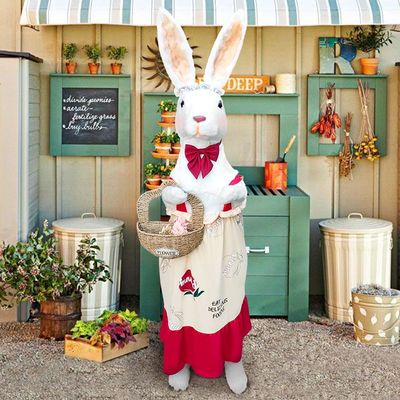 仿真兔子模型毛绒玩具元宝兔公仔站立巨型客厅落地摆件大兔子玩偶