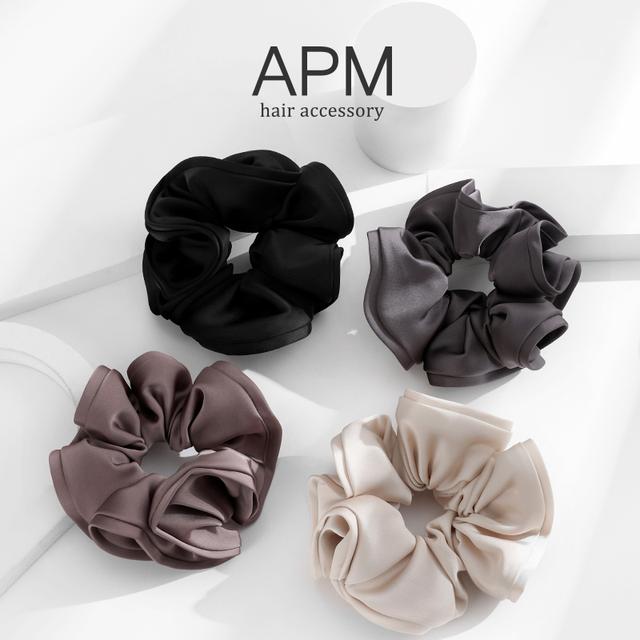 APM时尚木耳边发圈日韩系高级感发绳明星同款发饰高弹力百搭发圈