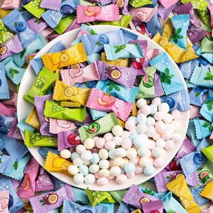 抖音网红维C薄荷糖酒店4S前台火锅店招待摆盘清新口气糖零食