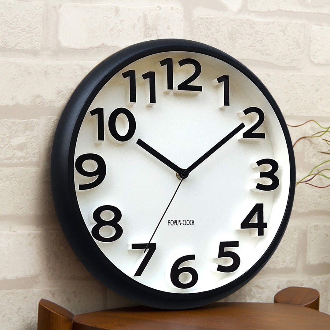电波钟表挂钟客厅静音家用时钟2025新款现代简约壁挂墙网红免打孔