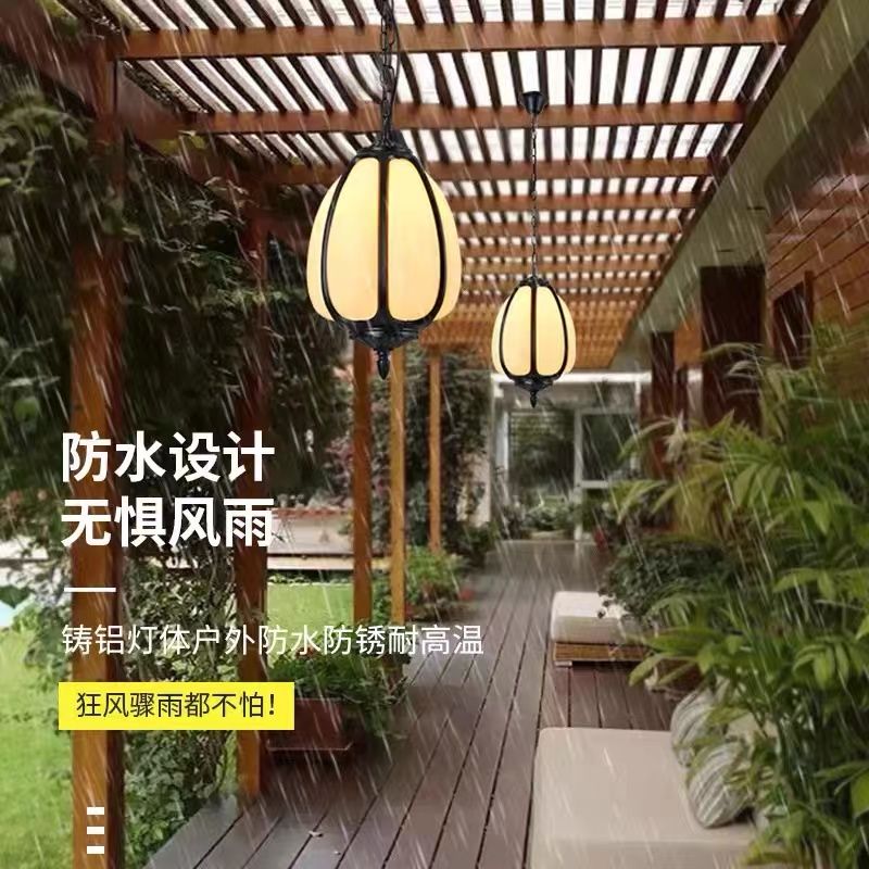中式户外复古汉唐防水灯笼南瓜吊灯走廊过道露台阳台木屋凉亭吊灯